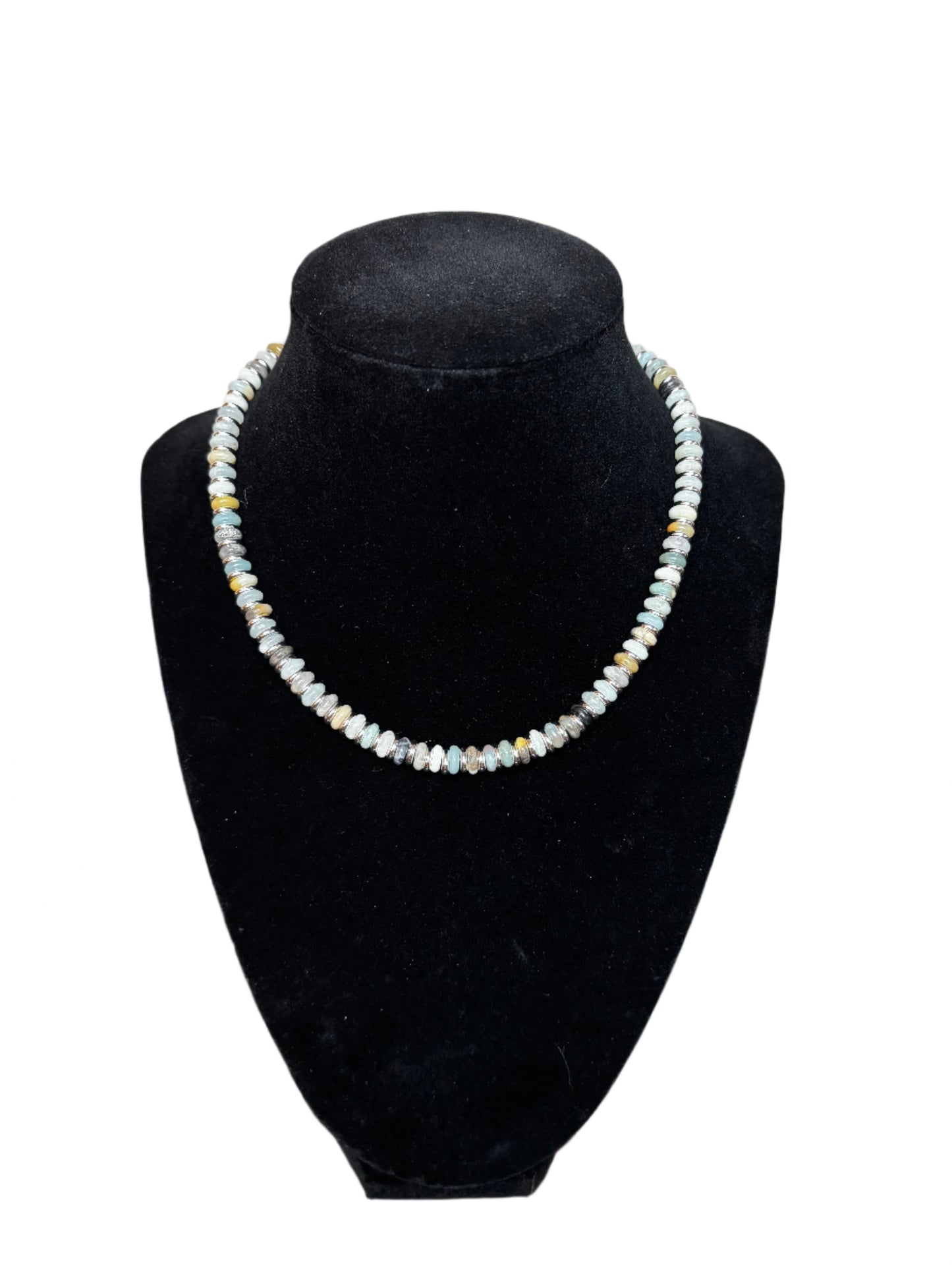 Amazonite Flower Heishi Necklace