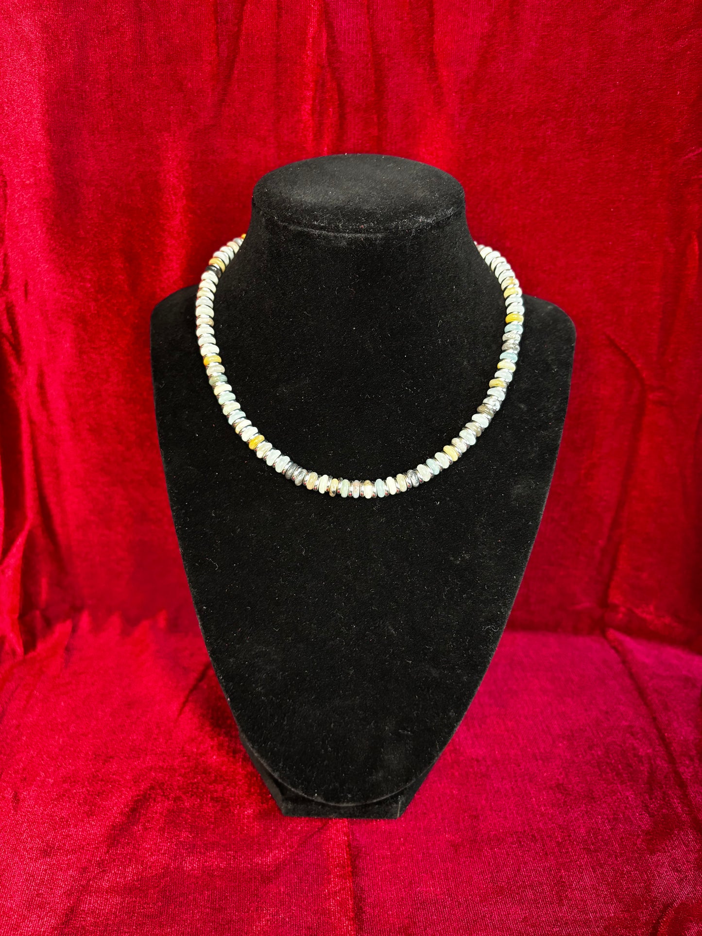 Amazonite Flower Heishi Necklace