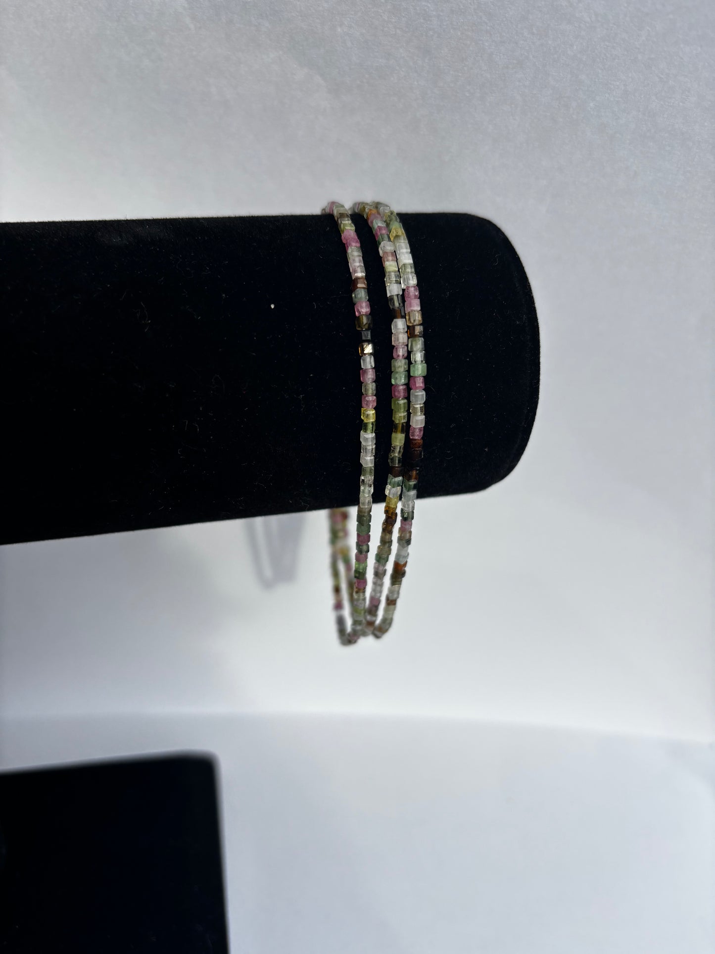 Watermelon Tourmaline Gemstone Waist Beads (Cubes)