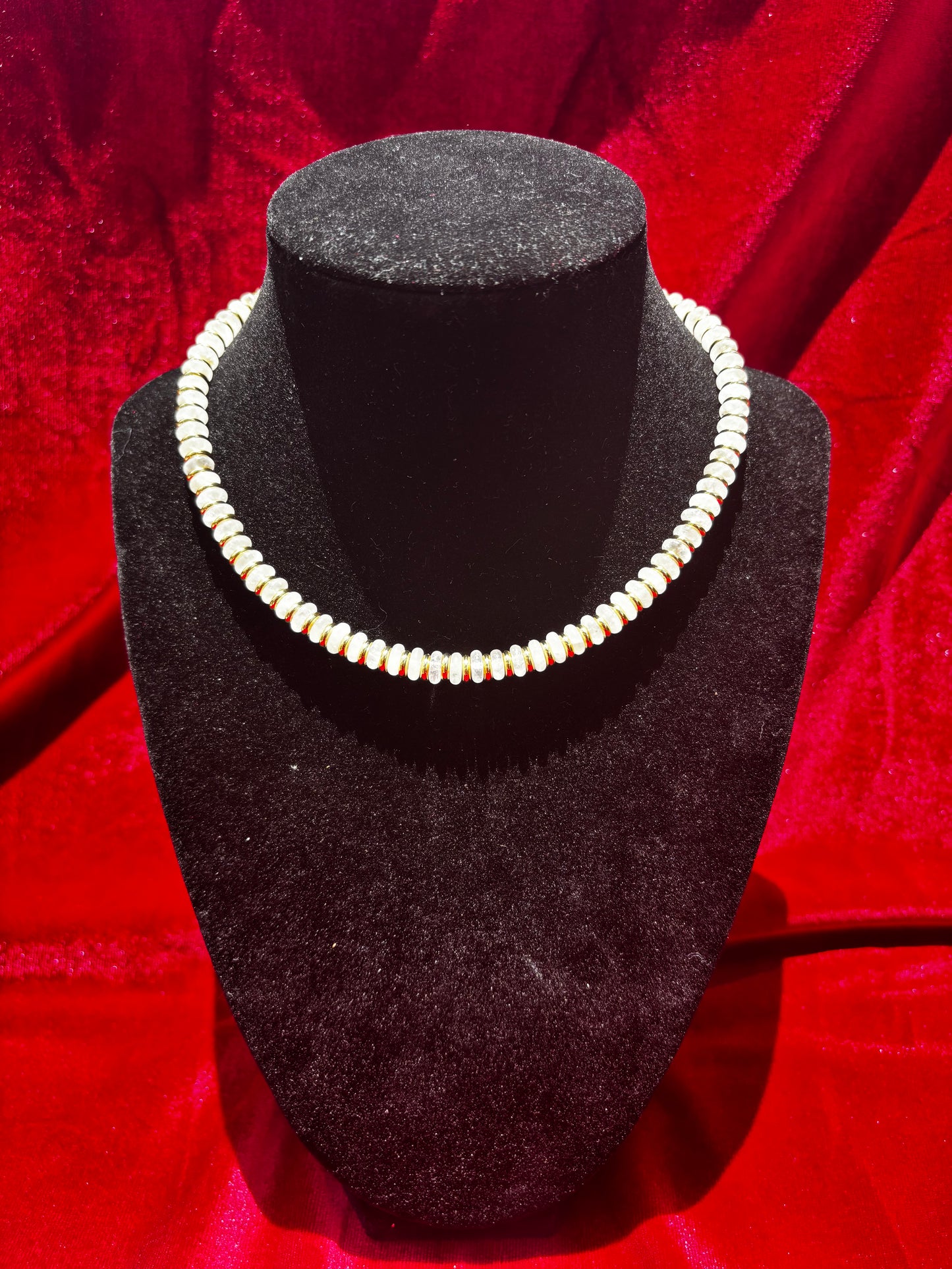 White Moonstone Heishi Necklace